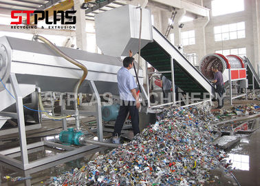 Compact PET Bottle Washing Machine / Plastic Recycling Washing Plant 1000kg/h